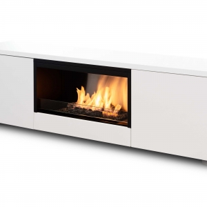 Ethanol Fireplace Inserts Pure Flame Tv Box White MDF