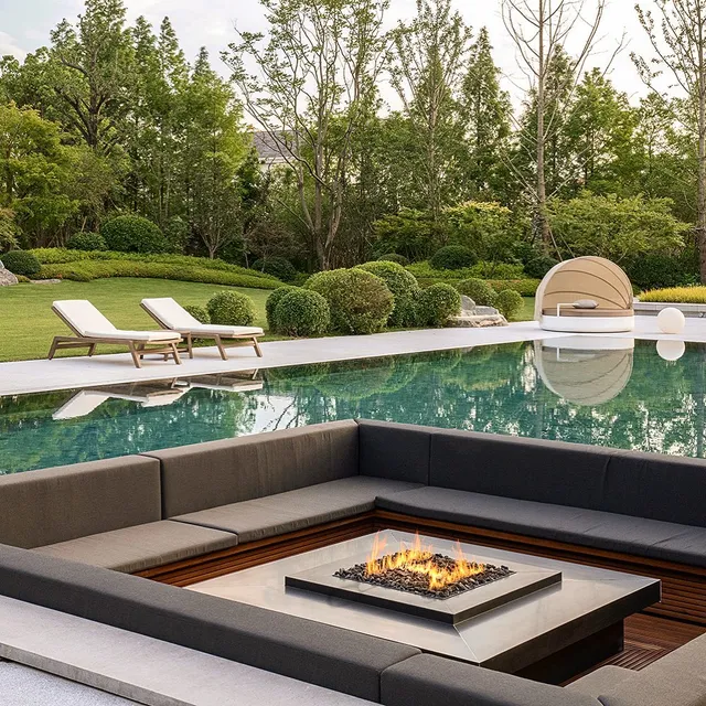 Queimador a gás para exteriores Galio H, ideal para terraços e jardins.