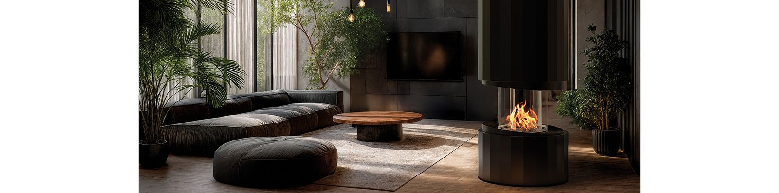 Black Pillar in a dark lounge