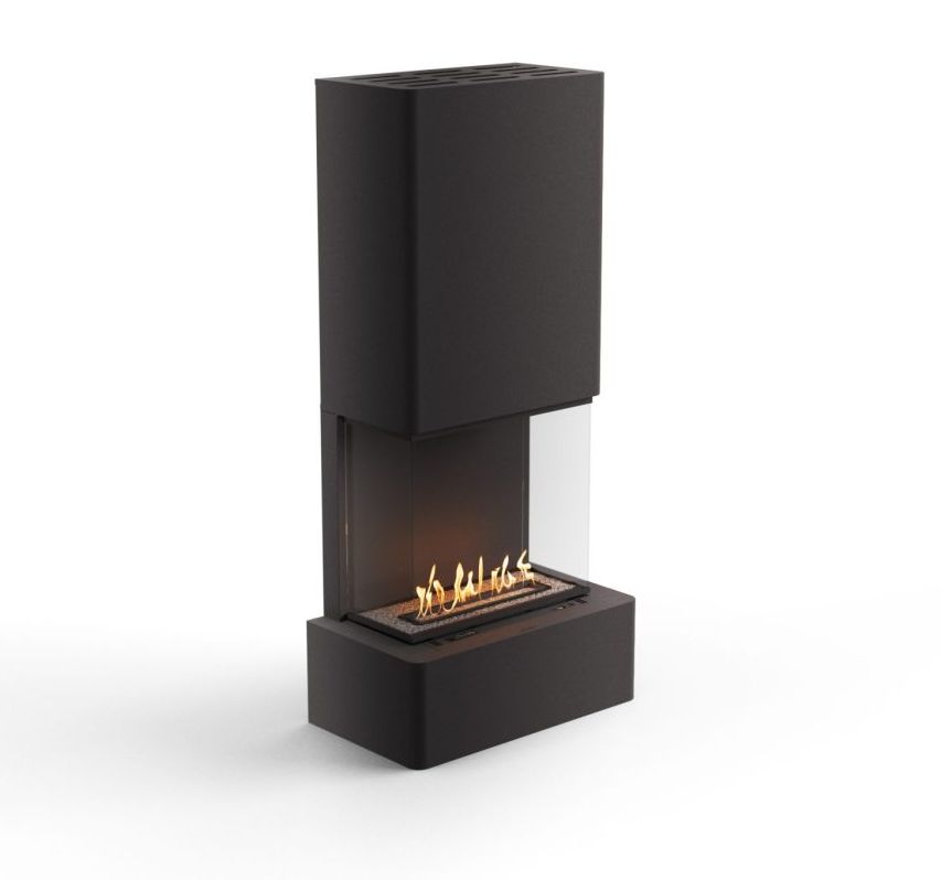 Vertical freestanding bioethanol fireplace